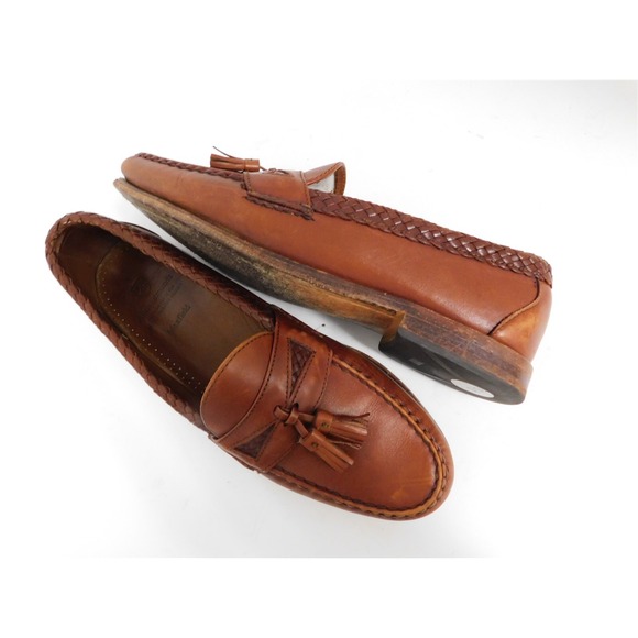 Allen Edmonds Maxfield Brown Chili Weave Tassel Leather Loafers‎ USA 10.5 D